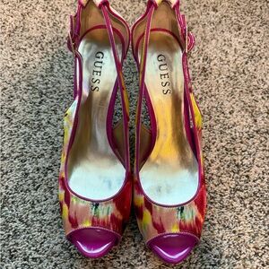 GUESS Colorful Peep Toe Heels